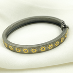 Load image into Gallery viewer, 14K Gold and Black Rhodium Sterling Silver Pave Diamond Bangle. KSG12
