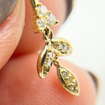 Load image into Gallery viewer, 14k Solid Yellow Gold Diamond Dangle Leaves Earrings. EFB51706
