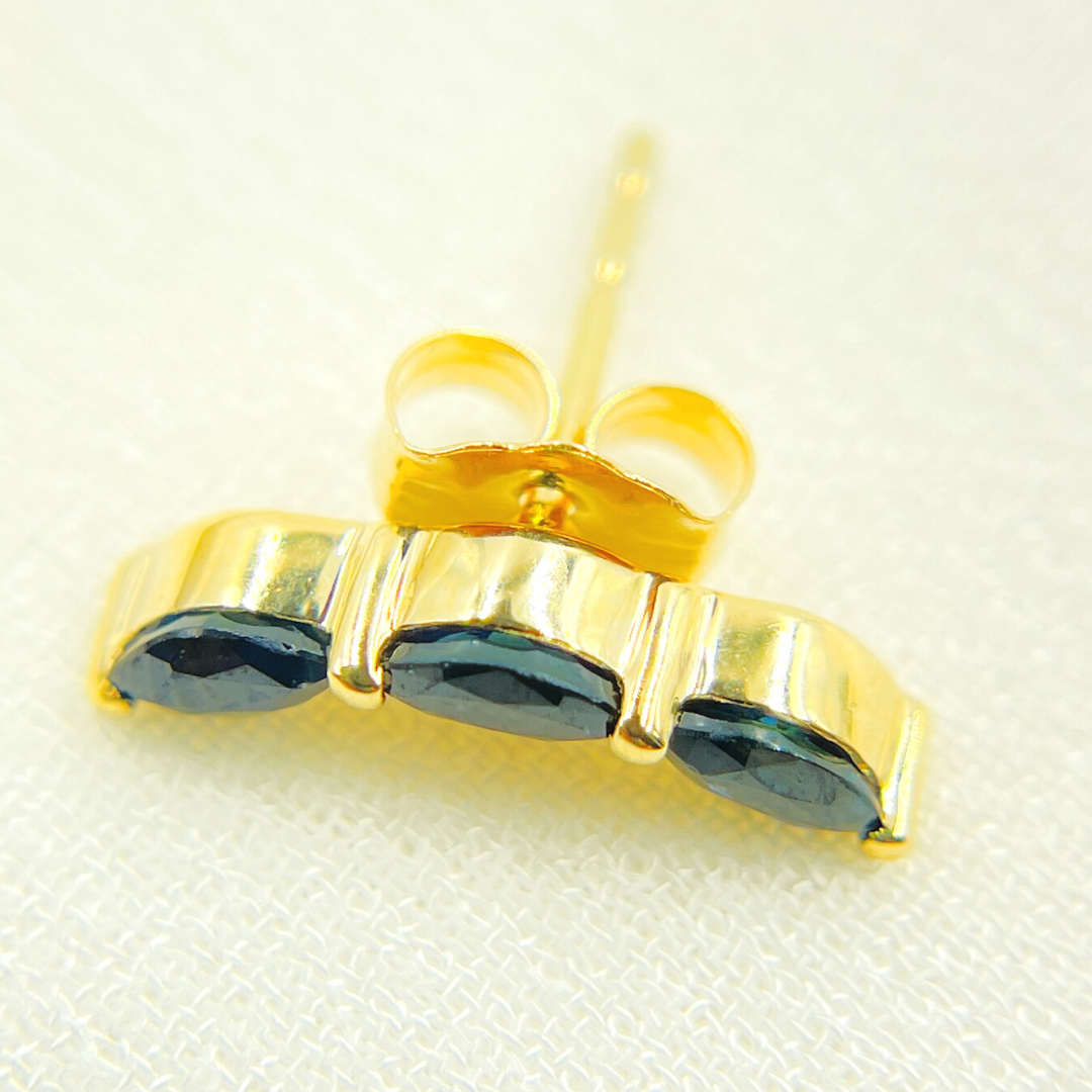 14k Solid Gold Blue Sapphire Studs. EFF51815BS