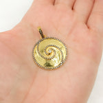 Load image into Gallery viewer, DP685. Diamond Sterling Silver Round Spiral Pendant
