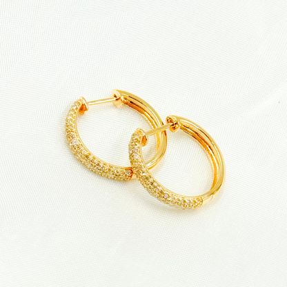 EHH56810. 14k Solid Gold Diamond Hoops