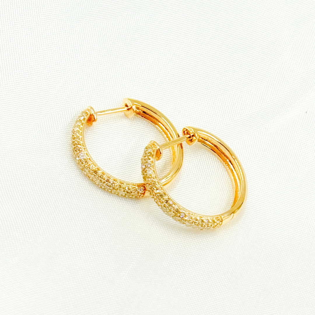 EHH56810. 14k Solid Gold Diamond Hoops
