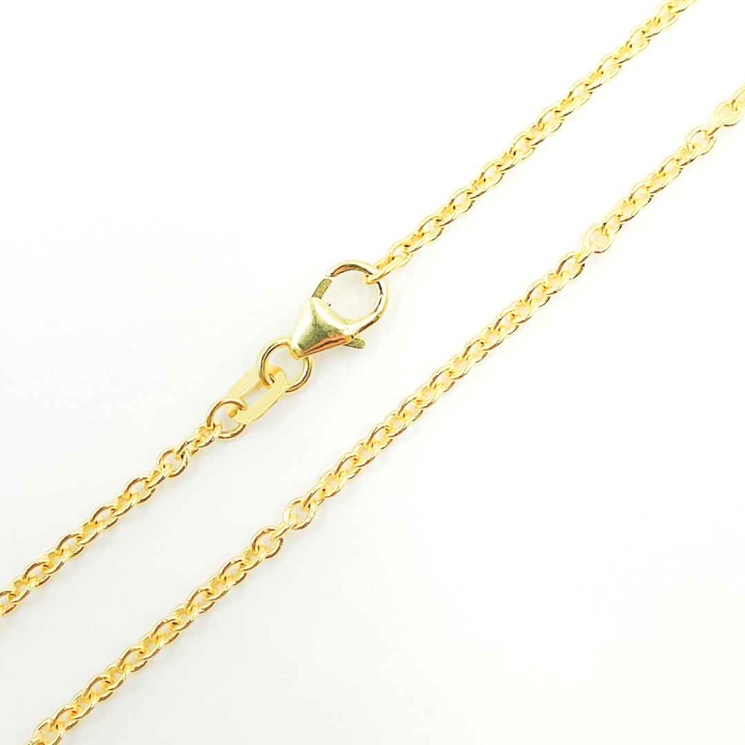 14K Solid Gold Smooth Cable Necklace. 050KF