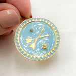 Load image into Gallery viewer, DP558A. Diamond Sterling Silver Round Enamel Pendant
