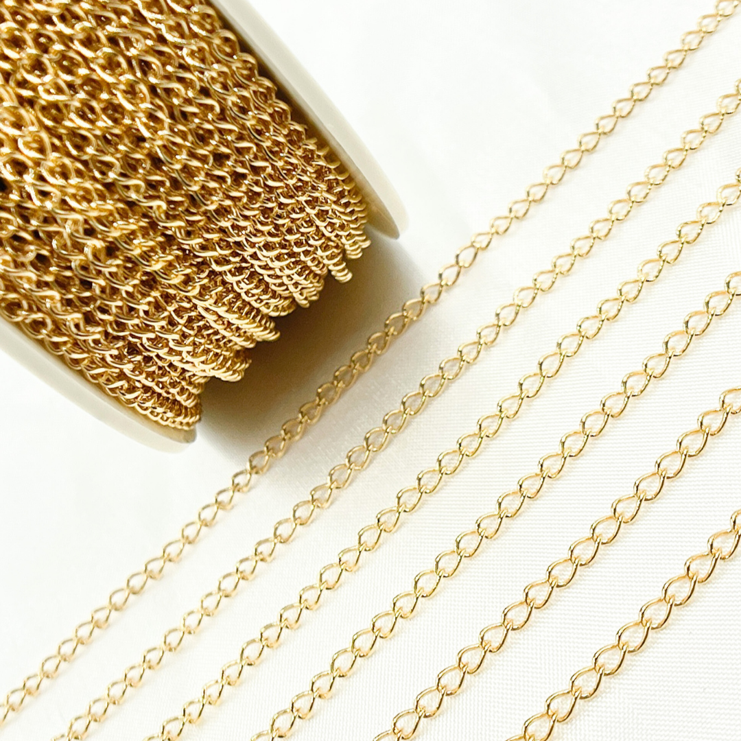 14k Yellow Gold Filled Cable Link Chain. V208GF