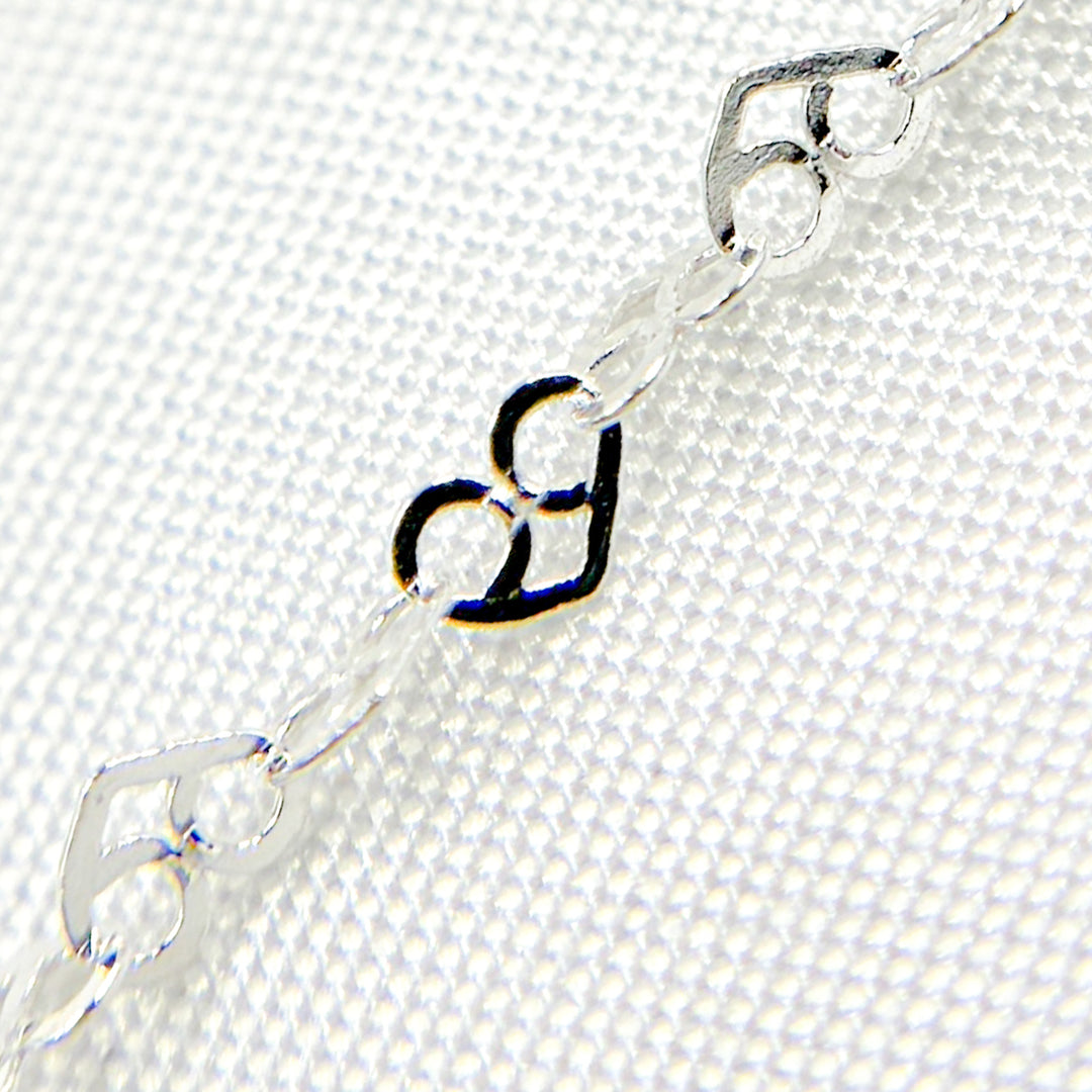 925 Sterling Silver Heart Link Chain. V232SS