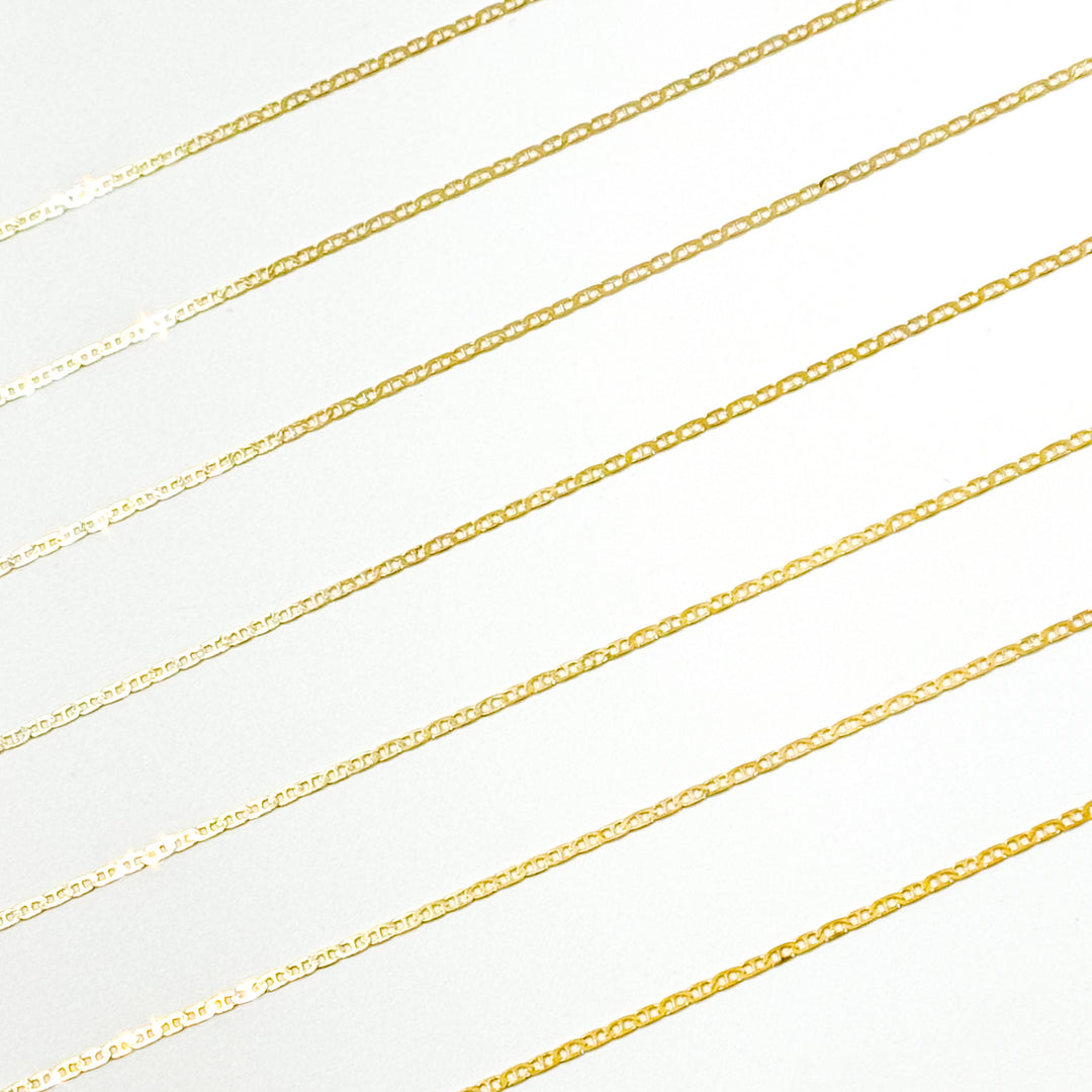 030FLP1BBT2byFt. 14k Solid Gold Flat Marina Link Chain