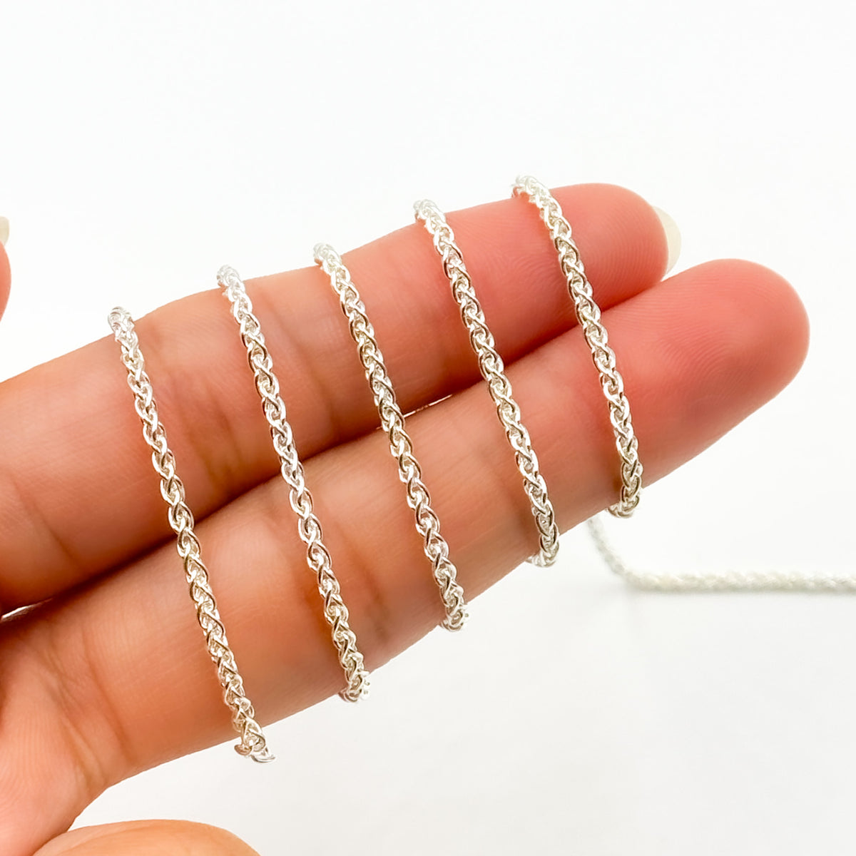 925 Sterling Silver Wheat Chain