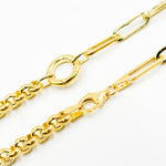 Load image into Gallery viewer, TRE007. 14K Solid Gold Hollow Paperclip and Rolo Fancy Necklace