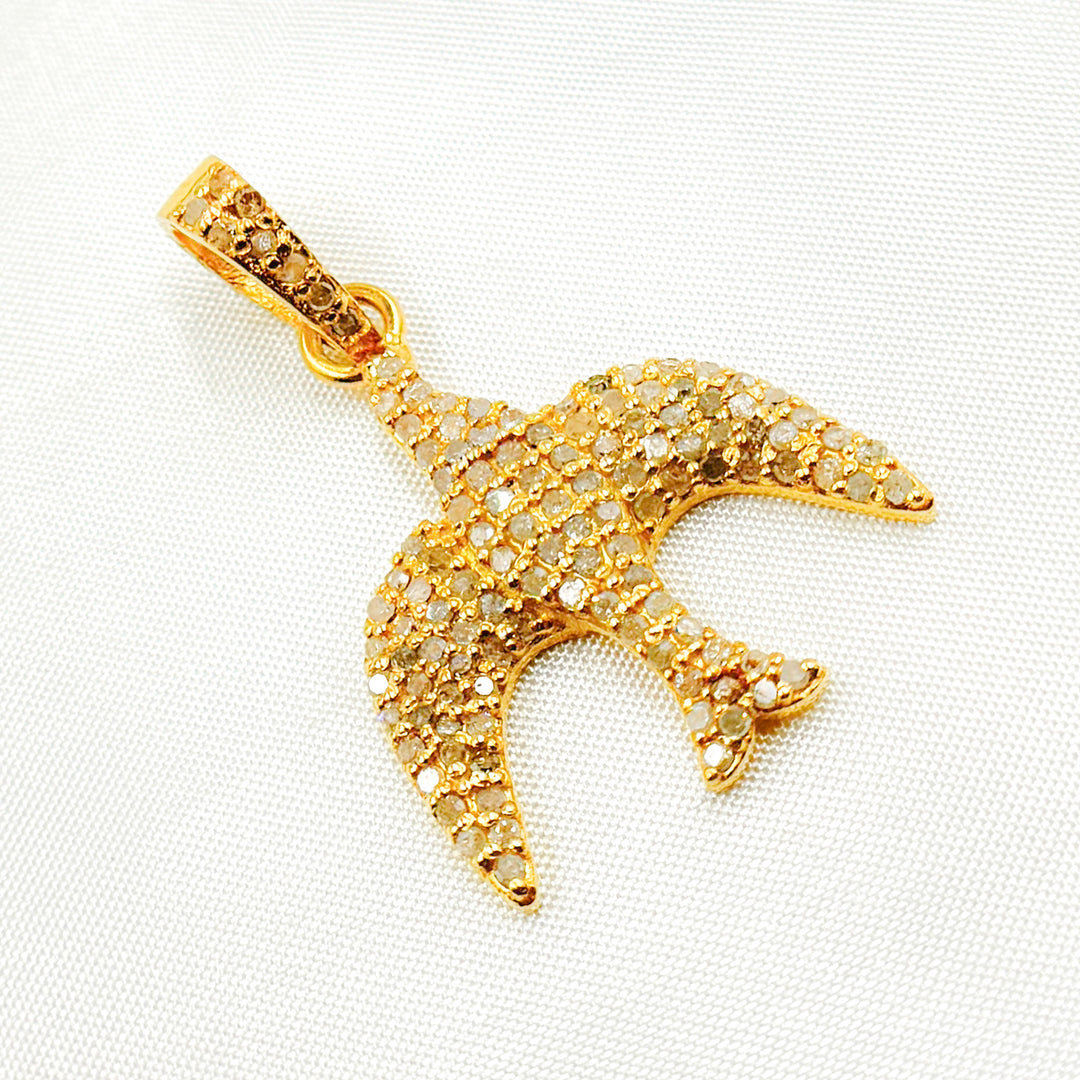 DP442. Diamond Sterling Silver Bird Pendant