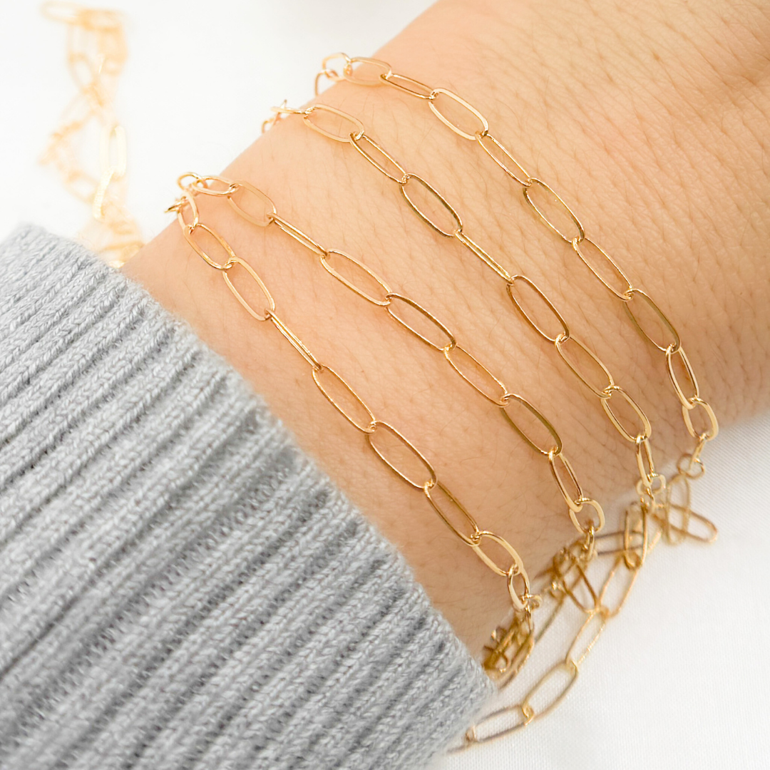 14k Gold Filled Flat Paperclip Chain