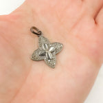 Load image into Gallery viewer, DP734B. Diamond Sterling Silver Flower Pendant
