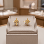 Load image into Gallery viewer, EFZ53568. 14K Solid Gold Star Stud Earrings