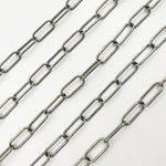 Load image into Gallery viewer, V84OX. Oxidized Sterling Silver Smooth Paperclip Chain

