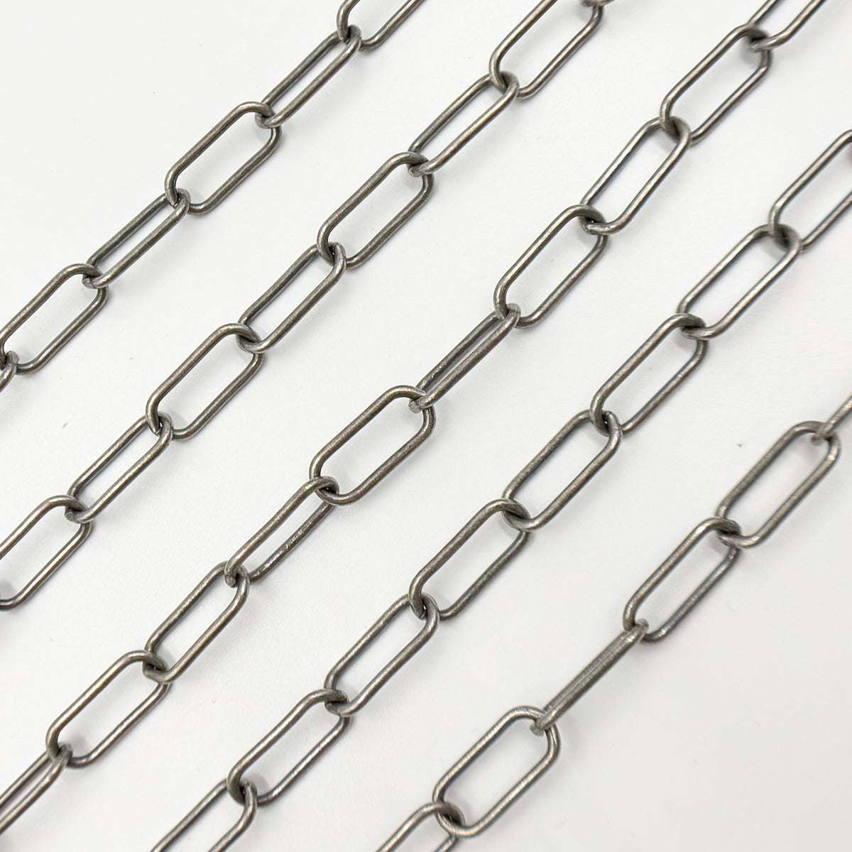 Oxidized Sterling Silver Smooth Paperclip Chain