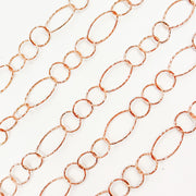 Rose Gold Plated Silver Long and Short Link Chain