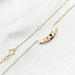 Load image into Gallery viewer, 14K Solid Gold Diamond and Multi Sapphire Bar Necklace. NT405721
