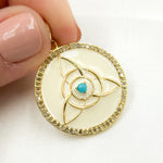 Load image into Gallery viewer, DP688A. Diamond Sterling Silver Round Celtic Trinity Knot Enamel Pendant with Gemstone
