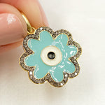 Load image into Gallery viewer, DP648A. Diamond Sterling Silver Flower Enamel Pendant
