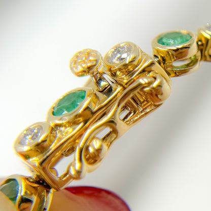 BTL65122EM. 14k Solid Gold Diamond and Gemstone Tennis Bracelet