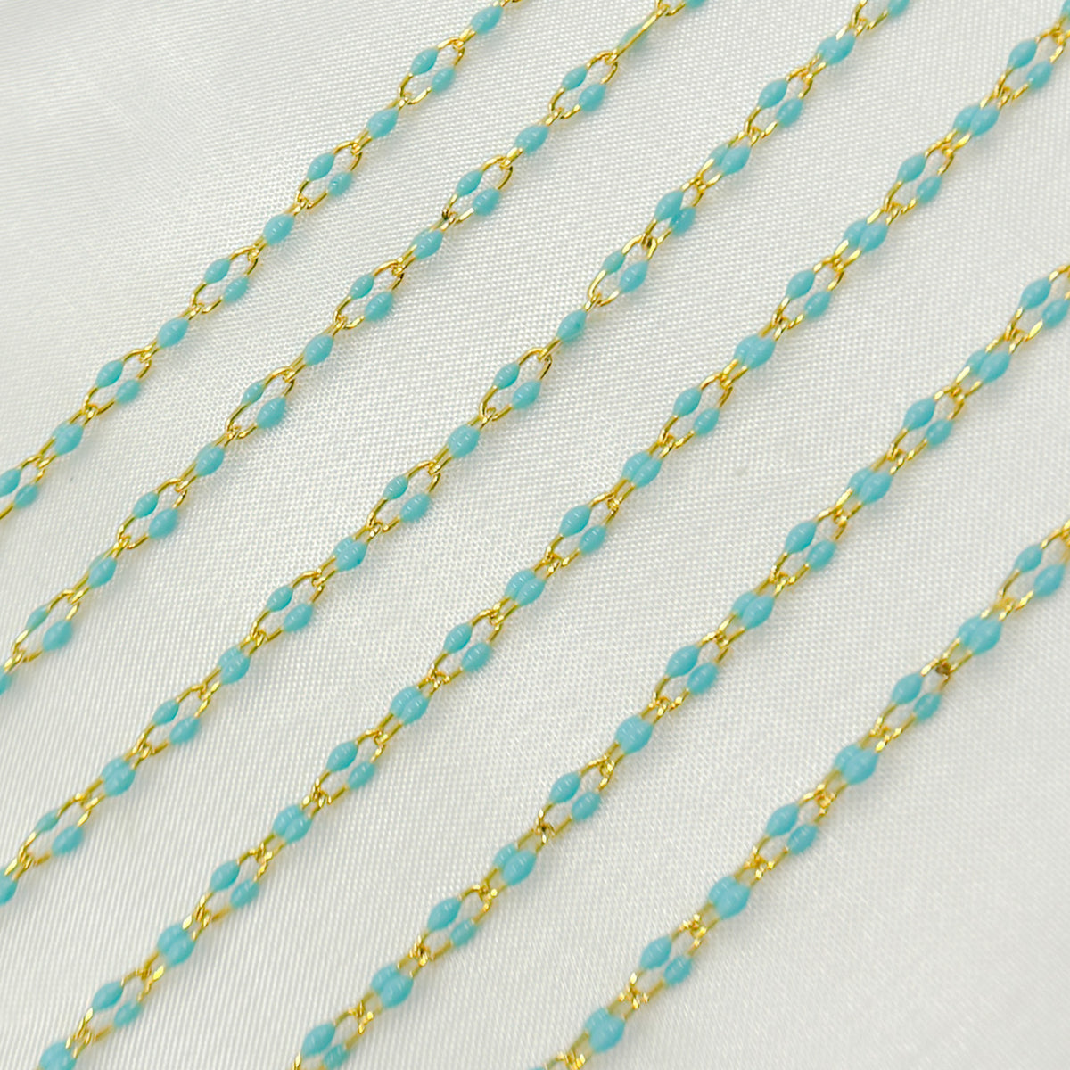 Enamel Sterling Silver Turquoise Enamel Chains