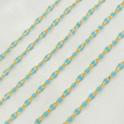 Enamel Sterling Silver Turquoise Enamel Chains