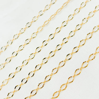 1370SBGF. 14K Gold-Filled Diamond Cut Oval Link Chain