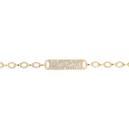 BFI61121. 14k Solid Yellow Gold Diamond Fancy Bracelet