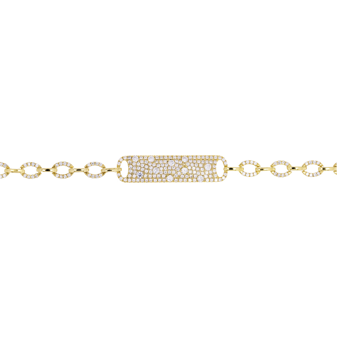 BFI61121. 14k Solid Yellow Gold Diamond Fancy Bracelet