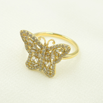 Load image into Gallery viewer, 14K Solid Gold Butterfly Diamond Ring. RFH17476
