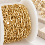 Load image into Gallery viewer, 40/36BD-14K. Solid Yellow Gold Dapped Bar Chain
