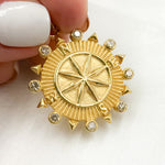 Load image into Gallery viewer, DP720. Diamond Sterling Silver Round Compass Pendant with Gemstone
