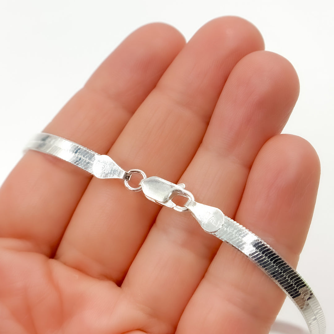 Buy Sterling Silver 4.3mm Herringbone Necklace