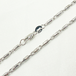 Load image into Gallery viewer, 14k Solid White Gold Twisted Bar Link Chain