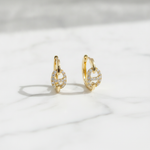Load image into Gallery viewer, HP402126. 14K Solid Yellow Gold Diamond Hoop Earring