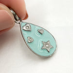 Load image into Gallery viewer, DP482A. Diamond Sterling Silver Drop Enamel Pendant
