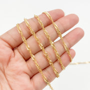 V318GF. 14K Gold Filled Twisted Singapore Unfinished Chain