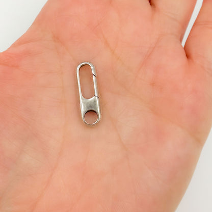 Oxidized Sterling Silver Oval Clasp