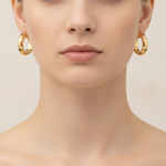 Load image into Gallery viewer, 15850023355.  14K Solid Gold Fancy Round Hollow Hoop Earrings