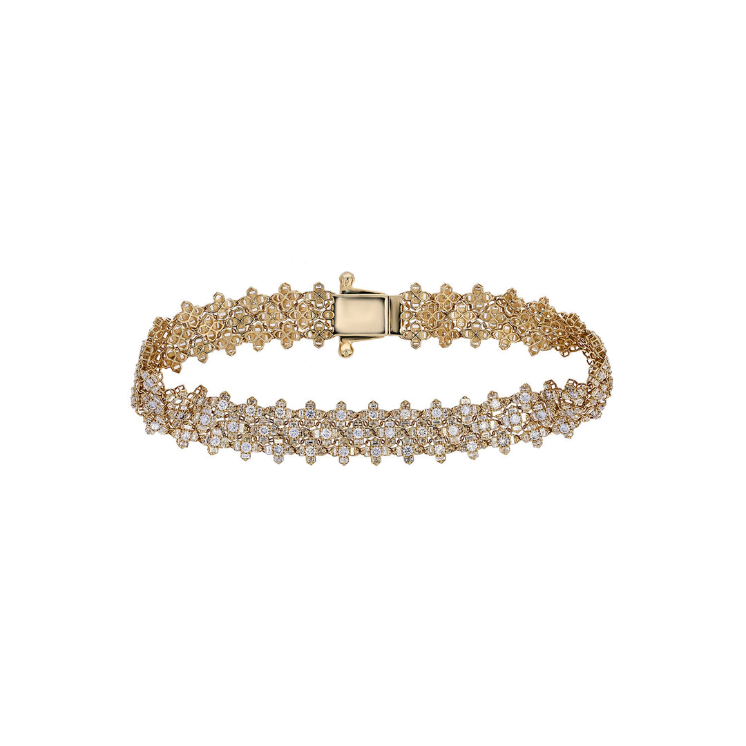 BFT61282. 14k Solid Yellow Gold Diamond Fancy Bracelet