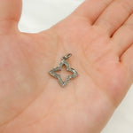 Load image into Gallery viewer, DC900. Diamond Sterling Silver Flower Pendant
