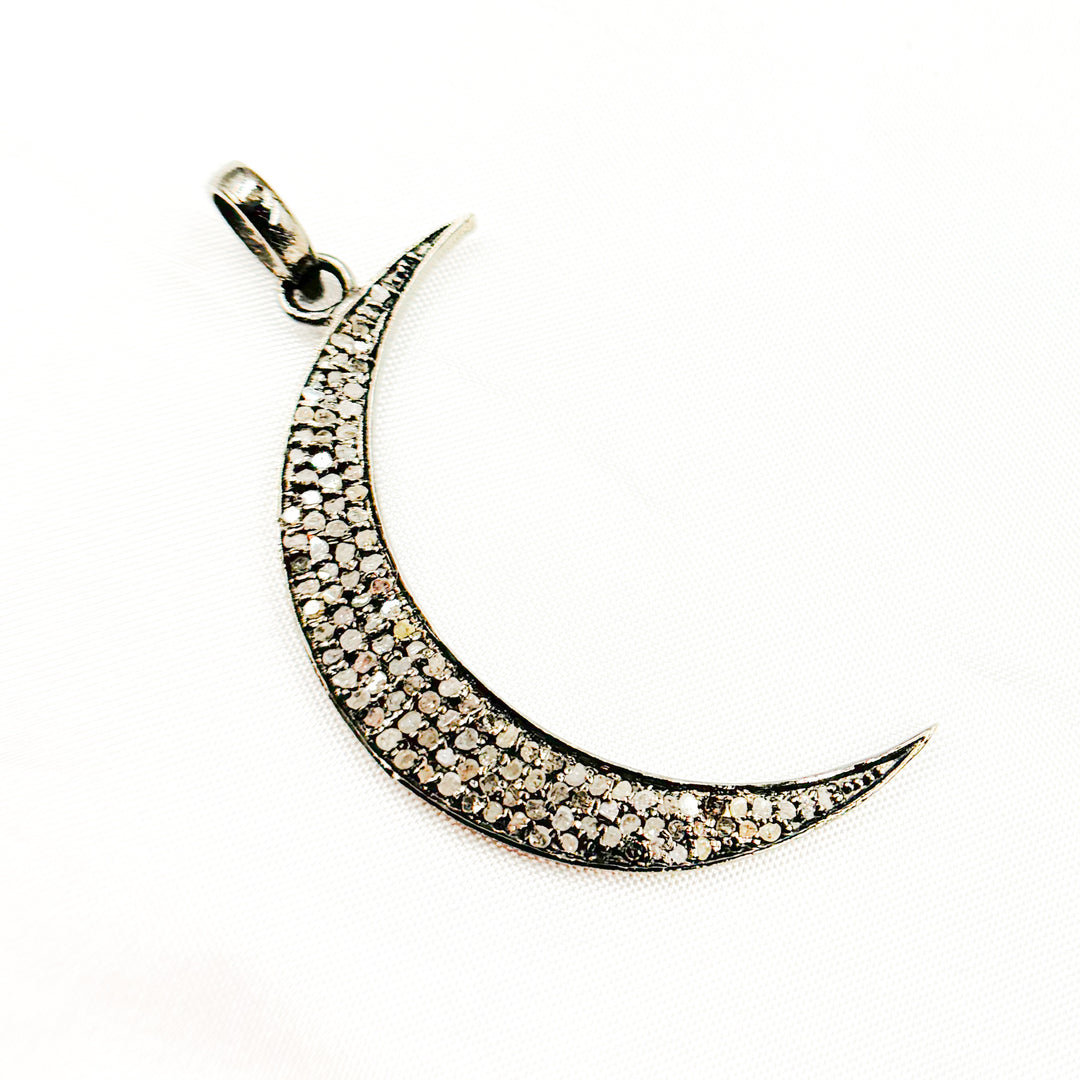 DP1002. Diamond Sterling Silver Moon Pendant