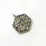 Load image into Gallery viewer, DC415. Diamond Sterling Silver Hexagon Charm
