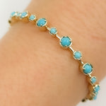Load image into Gallery viewer, BTZ65118TQ. 14K Solid Gold Gemstone Bracelet