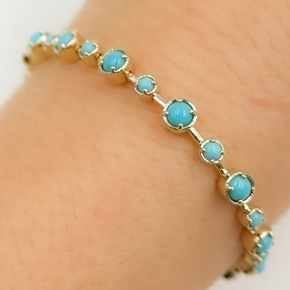 BTZ65118TQ. 14K Solid Gold Gemstone Bracelet