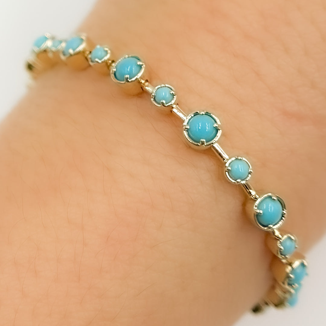 BTZ65118TQ. 14K Solid Gold Gemstone Bracelet