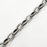 Load image into Gallery viewer, V63OX. Oxidized Sterling Silver Textured Oval Link Chain
