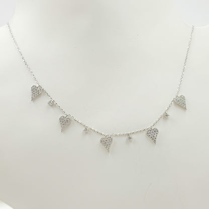 NT402983. 14K Solid Gold Diamond Heart Shape Dangle Necklace