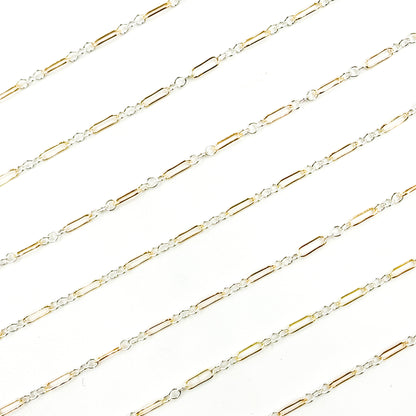 XM/1003/SP. 14k Gold Filled 1 Long & 3 Sterling Silver Short Link Chain