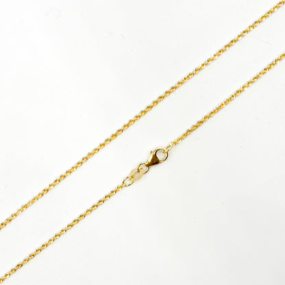 025CRDLG18K. 18K Solid Yellow Gold Rope Chain